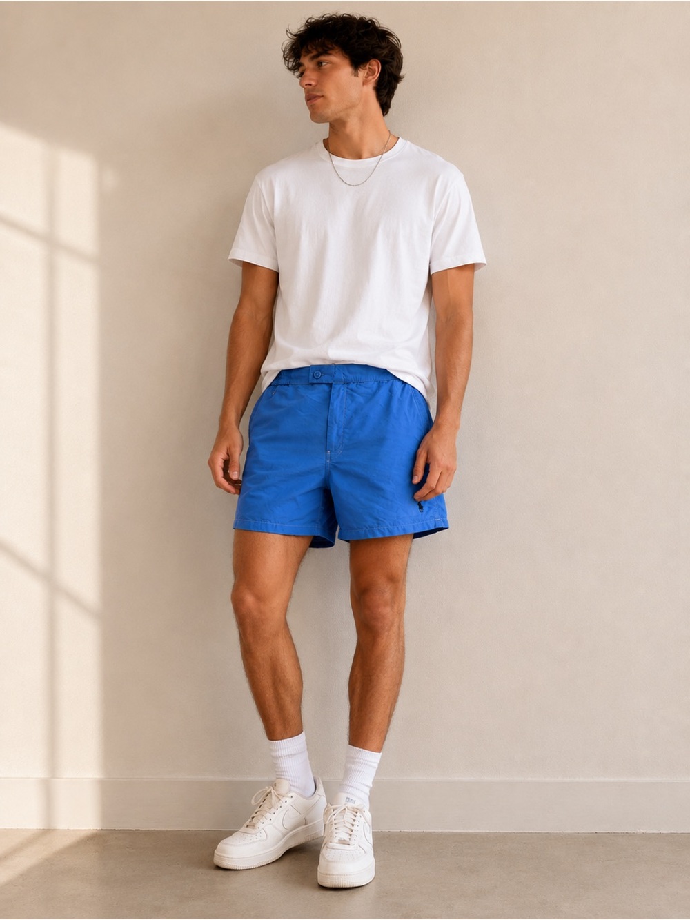 Polo Ralph Lauren Men’s Blue Traveler Swim Trunks Mesh Lined Shorts Size 34